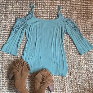 Boho Cut Out Shoulder Top